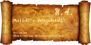 Mallár Afrodité névjegykártya
